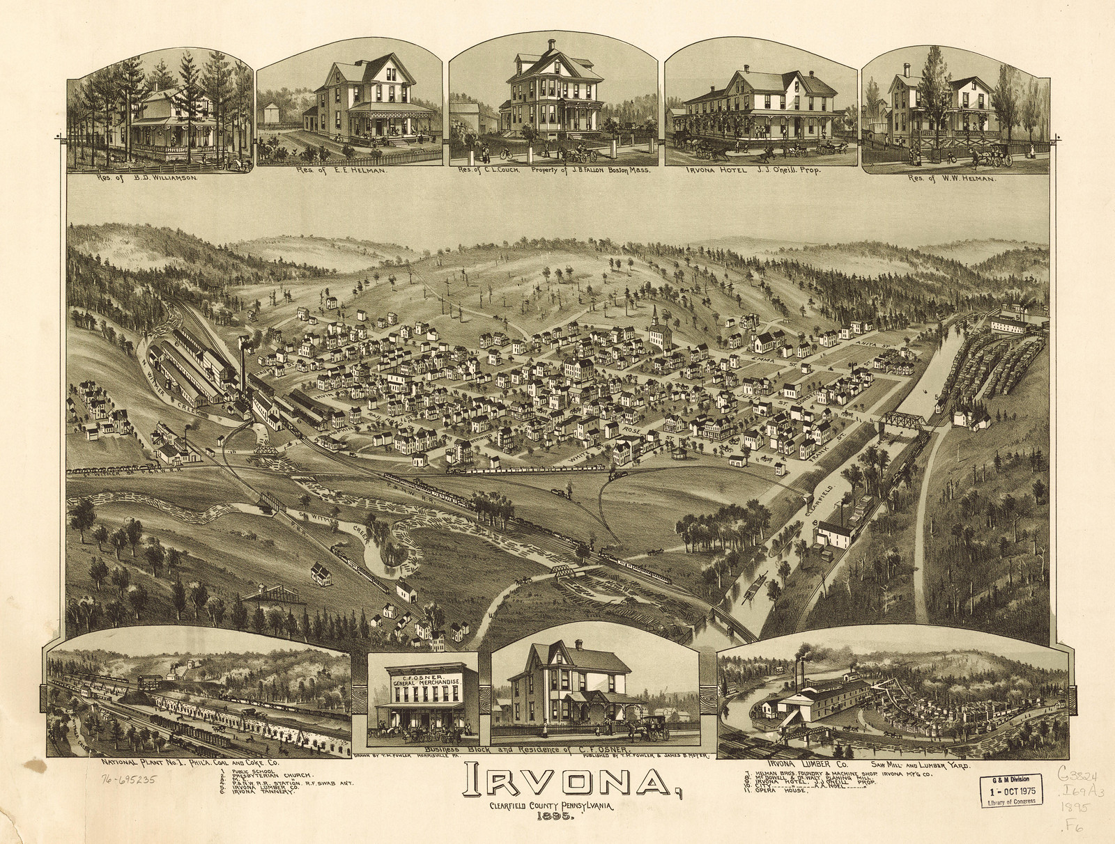 irvona, Pennsylvania, 1895, 1895 — antique map