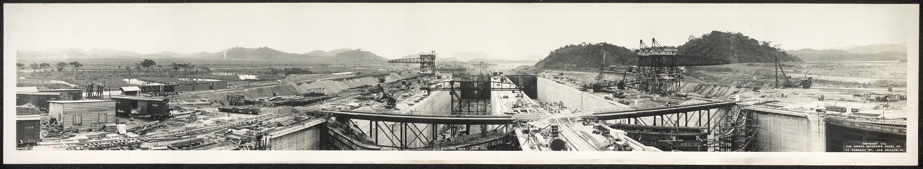 PANAMA 1913 Miraflores Locks - lower level — historic image