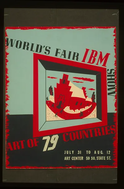 Worlds fair IBM show Art of 79 countries.