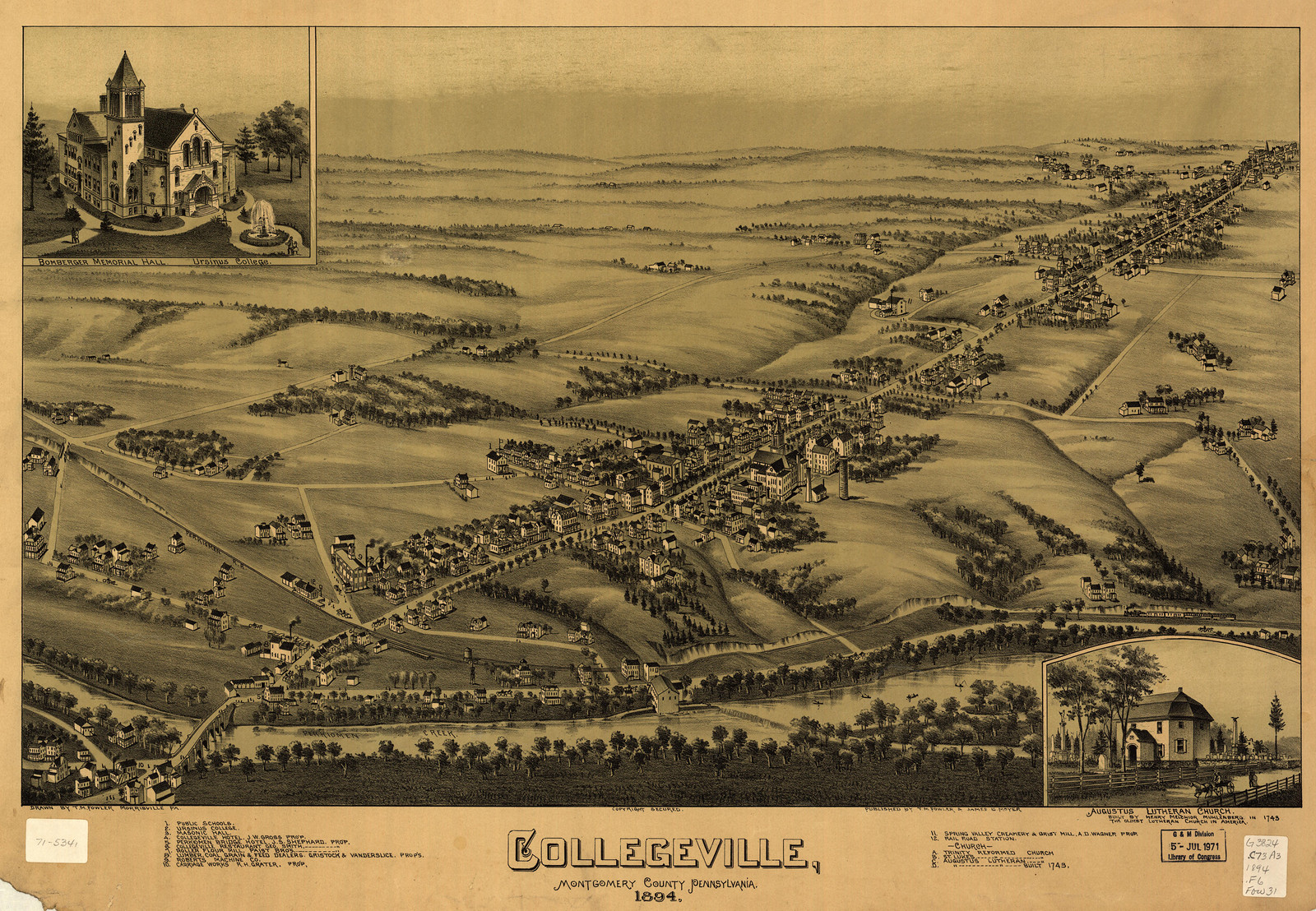 Collegeville, Pennsylvania, 1894, 1894 — antique map