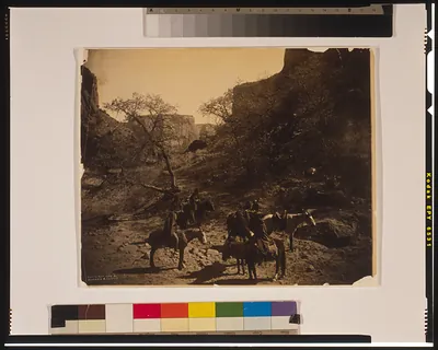 Group of Navahos in Tesakod Canyon