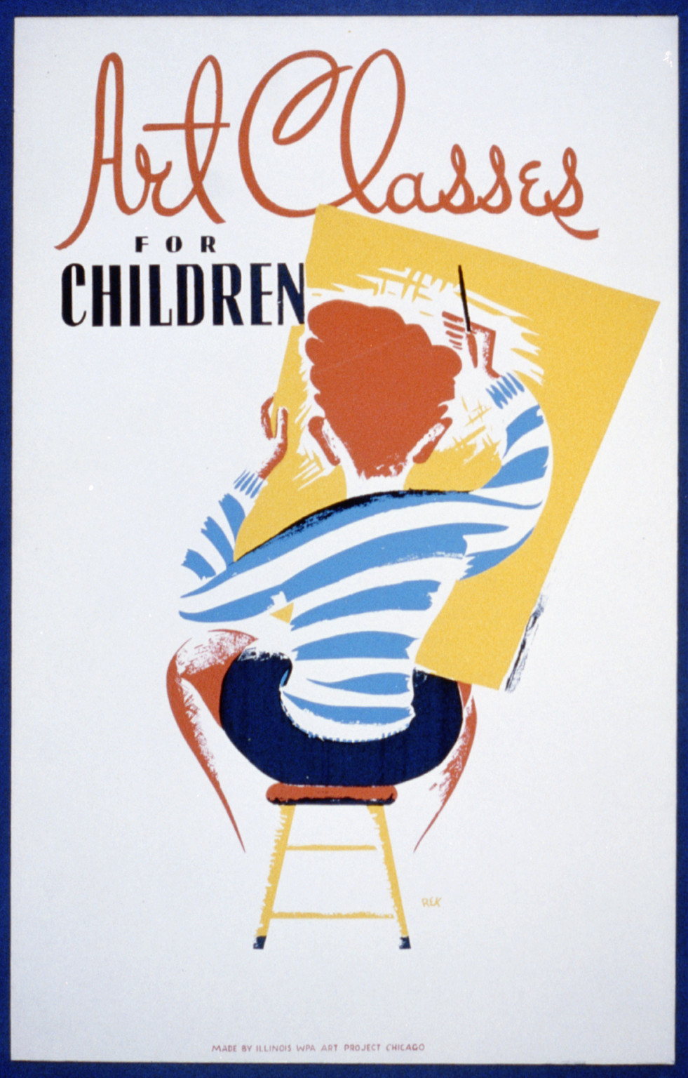 Art classes for children / REK, 1936 — vintage poster