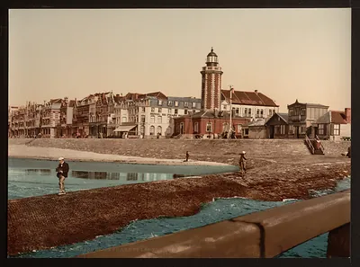 [The lighthouse and villas, Blankenberghe, Belgium]