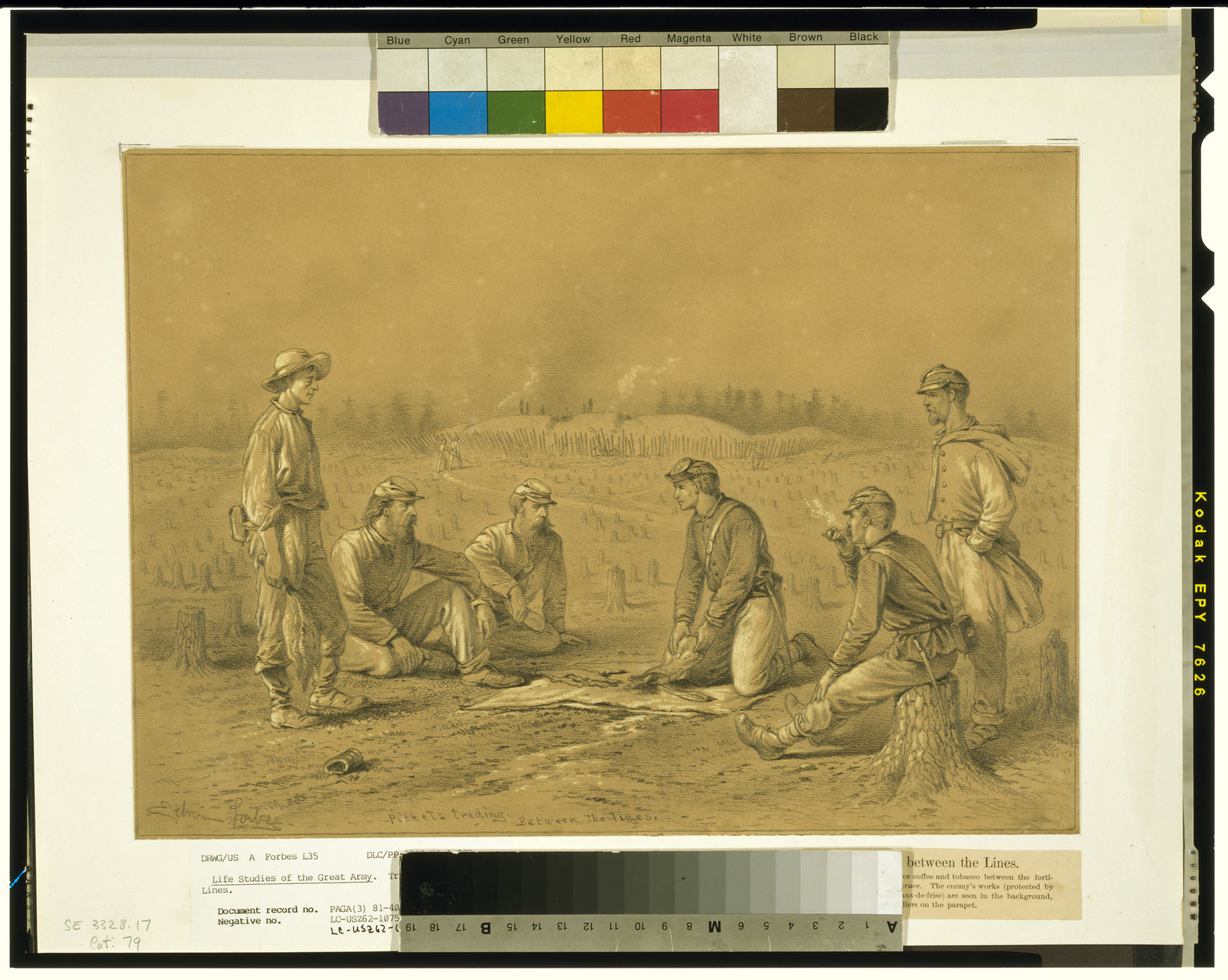 Traffic between the lines, [ca. 1876] — historic drawing