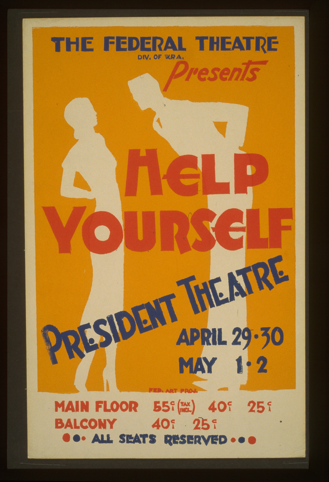 The Federal Theatre Div. of W.P.A. presents Help Yourself, 1936 — vintage poster