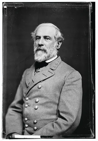 Bearded Confederate general in gray uniform, studio portrait photograph