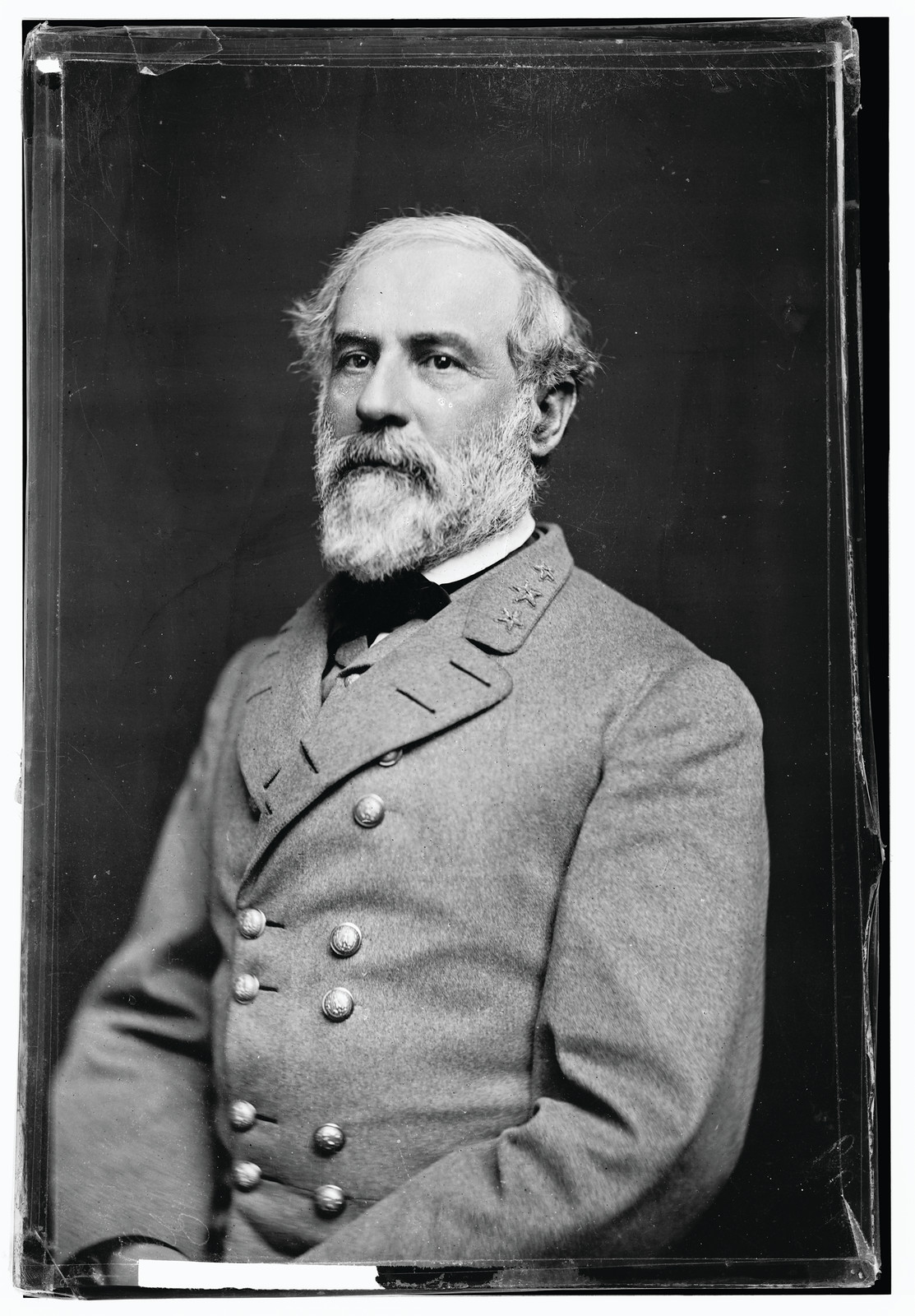 Bearded Confederate general in gray uniform, studio portrait photograph — historic photograph