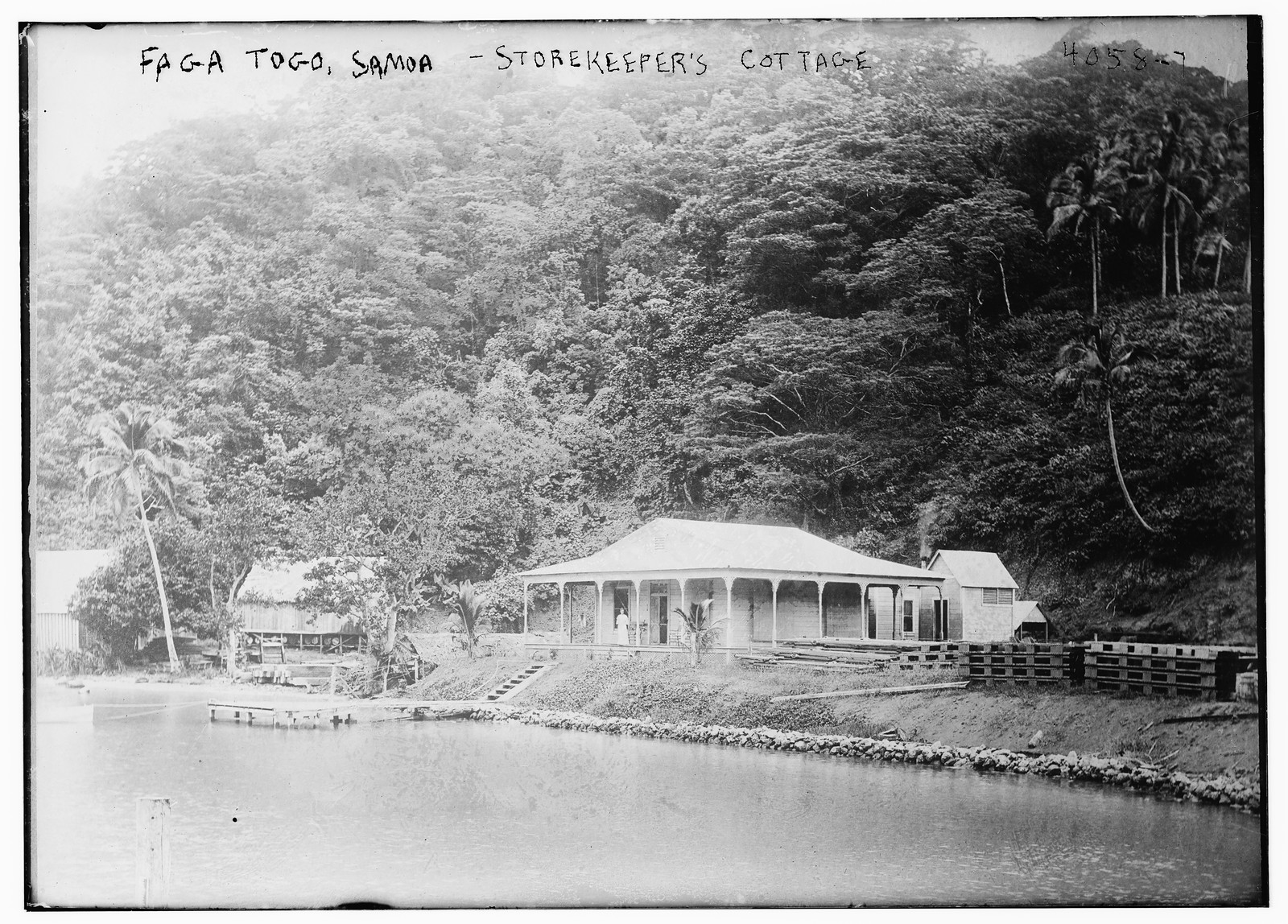 In Faga Togo, Tutuila, Samoa, Storekeeper's cottage, n/a — historic photograph